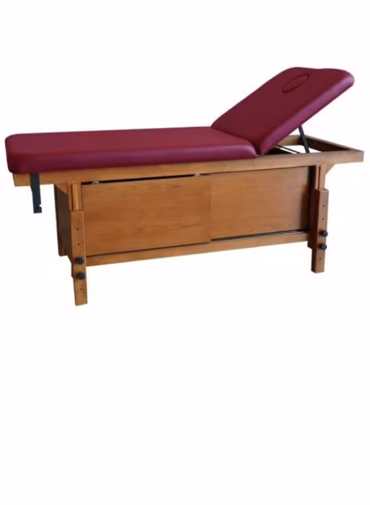 تخت ماساژ پایه چوبی کمد دار پاوان طب