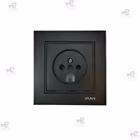 پریز تلفن دوکاره مشکی برلیان ایران الکتریک