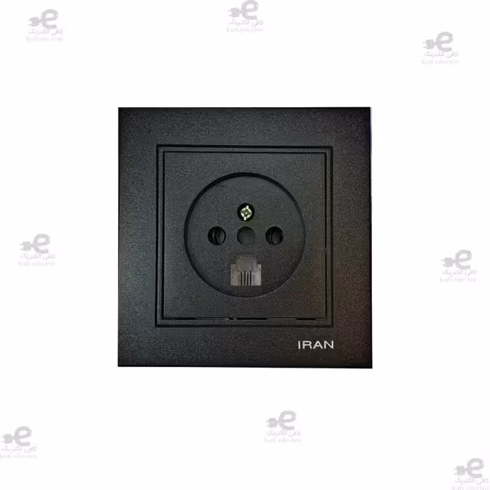پریز تلفن دوکاره مشکی برلیان ایران الکتریک