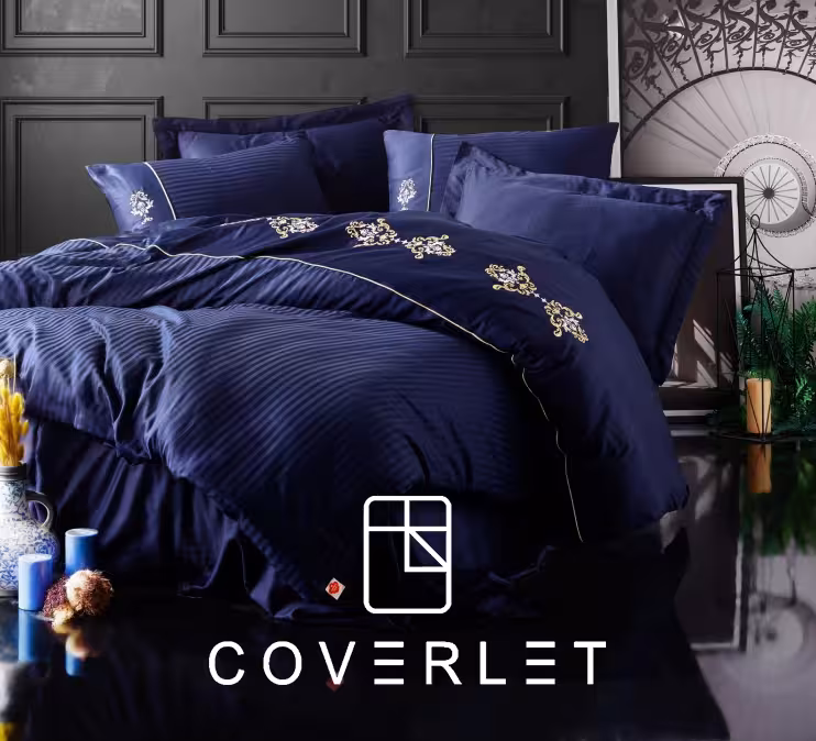 روتختی دونفره سرمه‌ای طرح‌دار کاوری King