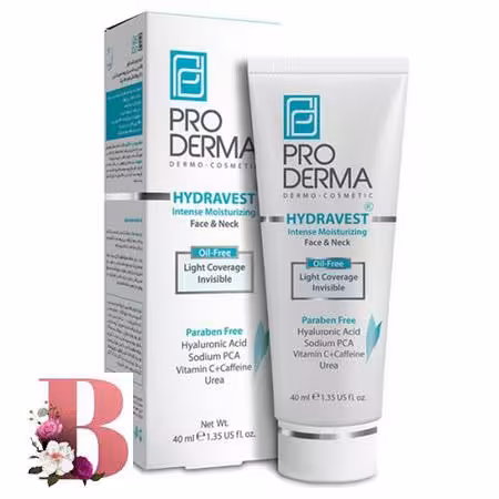 کرم مرطوب کننده صورت و گردن پرودرما مدل HYDRAVEST حجم 40 میلی لیتر | PRODERMA INTENSE MOISTURIZING FACE & NECK OIL FREE CREAM 40 ML