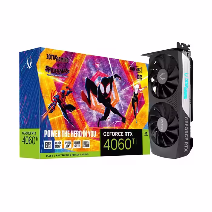 کارت گرافیک زوتک GeForce RTX 4060 TI 8GB Twin Edge OC SPIDER-MAN