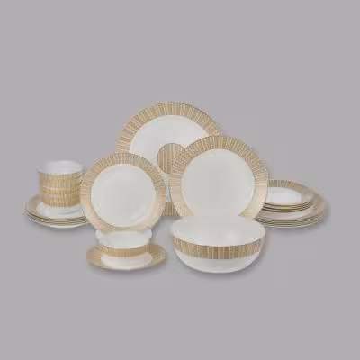 سرویس غذاخوری 26 پارچه 6 نفره گلدن اوپال مدل الگانت طرح ماهی