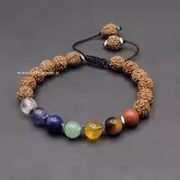 دستبند میکس سنگهای هفت چاکرا و رودراکشا (کدA492)