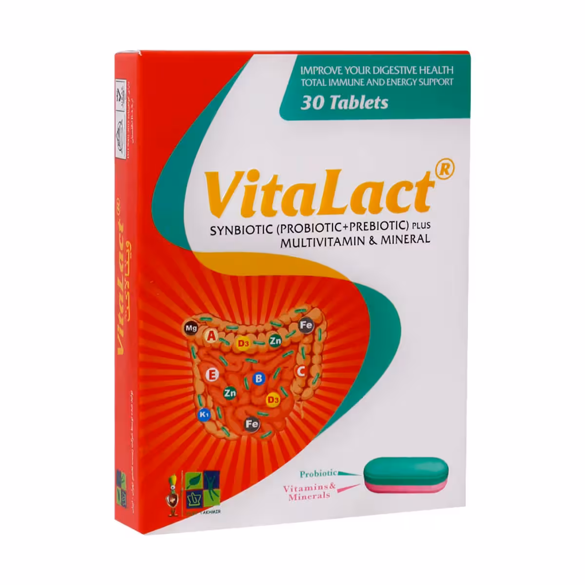 قرص ویتالاکت زیست تخمیر 30 عدد ـ Zist Takhmir Vitalact ـ زیست تخمیر