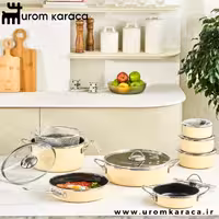 سرویس قابلمه لعابی 14 پارچه کاراجا Erva کرم