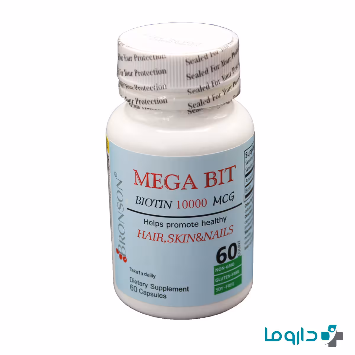 کپسول مگابیت بیوتین 10000 میکروگرم برونسون