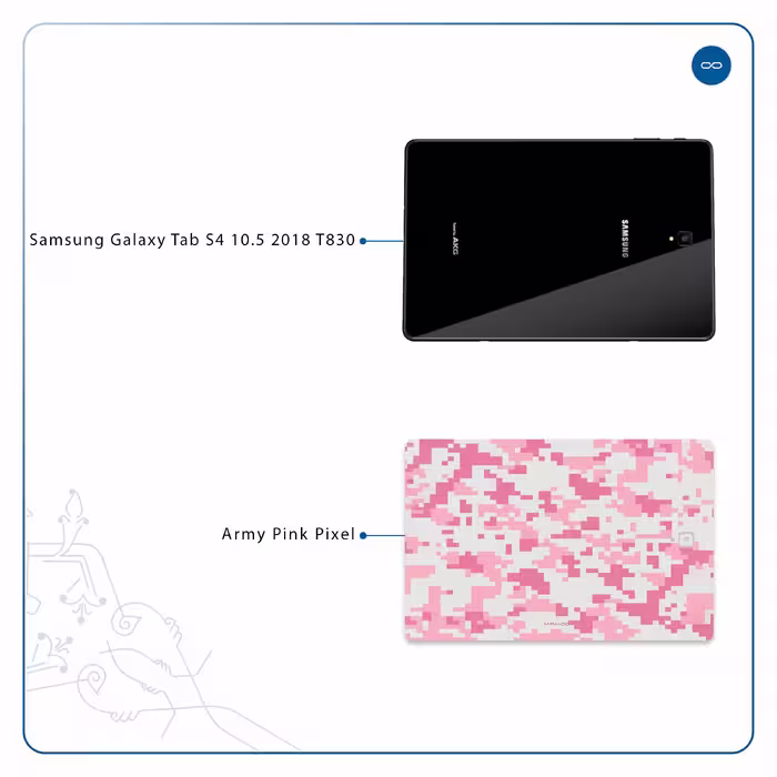برچسب پوششی ماهوت مدل Army-Pink-pixel مناسب برای تبلت سامسونگ Galaxy Tab S4 10.5 2018 T830