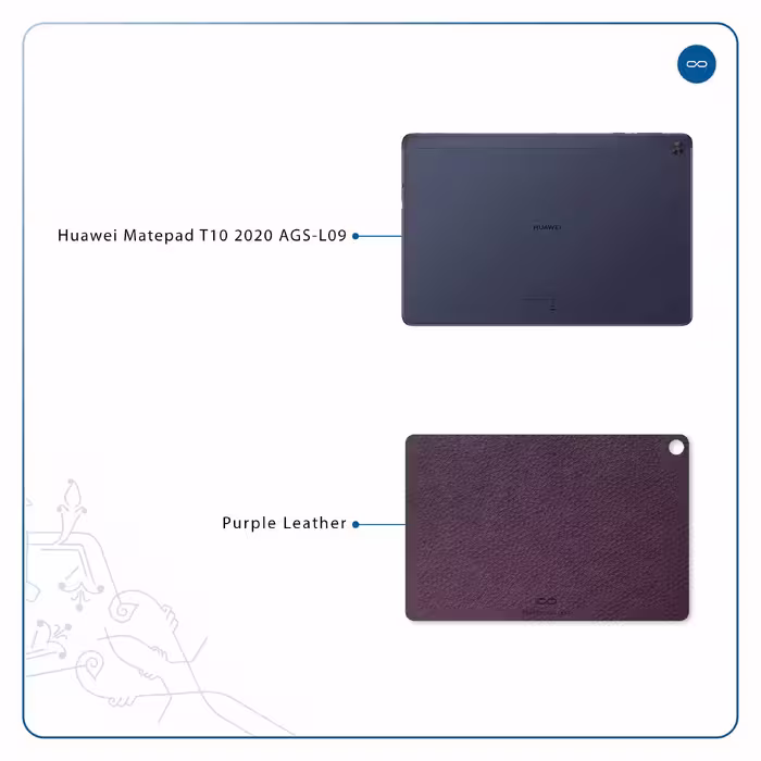 برچسب پوششی ماهوت مدل Purple-Leather مناسب برای تبلت هوآوی Matepad T10 2020 AGS-L09