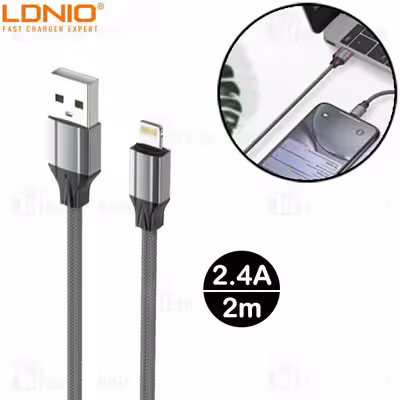 کابل تبدیل USB به لایتنینگ الدینیو مدل LS442 طول 2متر