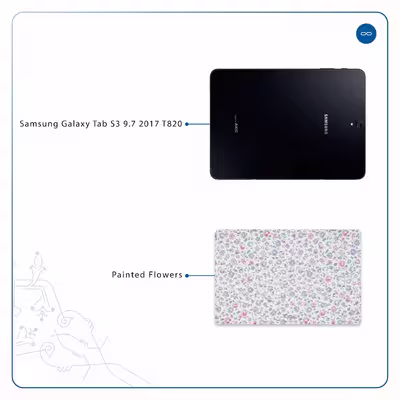 برچسب پوششی ماهوت مدل Painted-Flowers مناسب برای تبلت سامسونگ Galaxy Tab S3 9.7 2017 T820