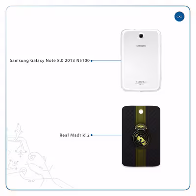 برچسب پوششی ماهوت مدل Real-Madrid-2 مناسب برای تبلت سامسونگ Galaxy Note 8.0 2013 N5100