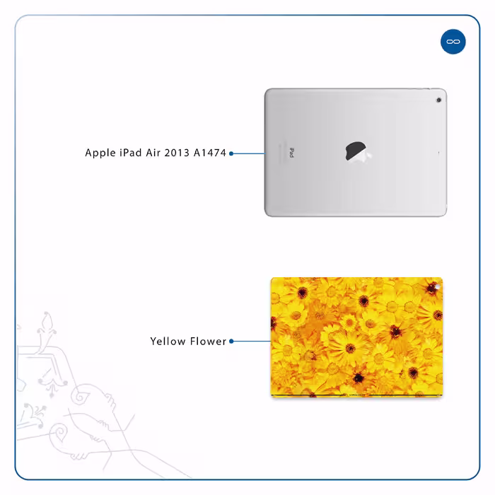 برچسب پوششی ماهوت مدل Yellow-Flower مناسب برای تبلت اپل iPad Air 2013 A1474
