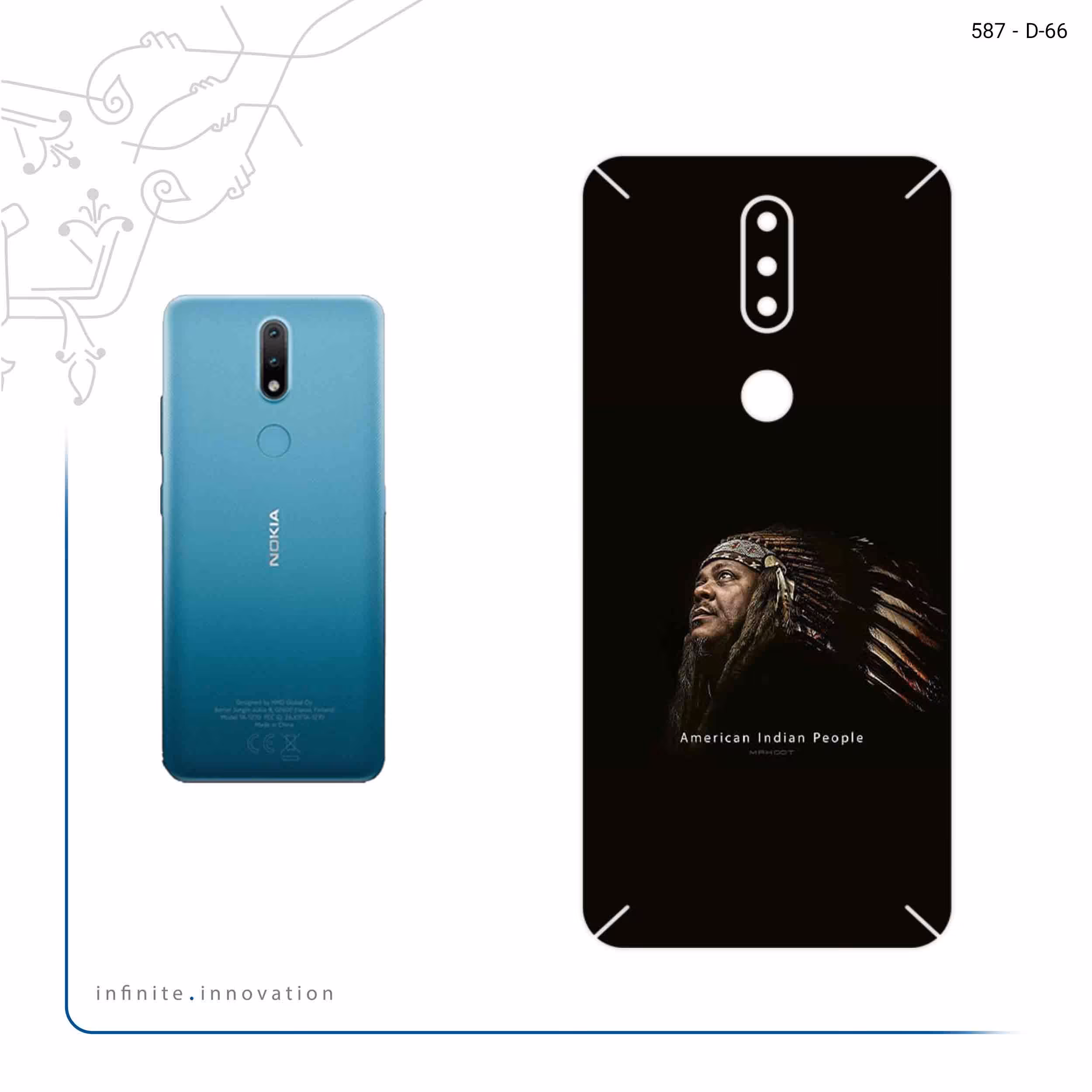 برچسب پوششی ماهوت مدل Portrait of an Indian Man مناسب برای گوشی موبایل نوکیا 2.4