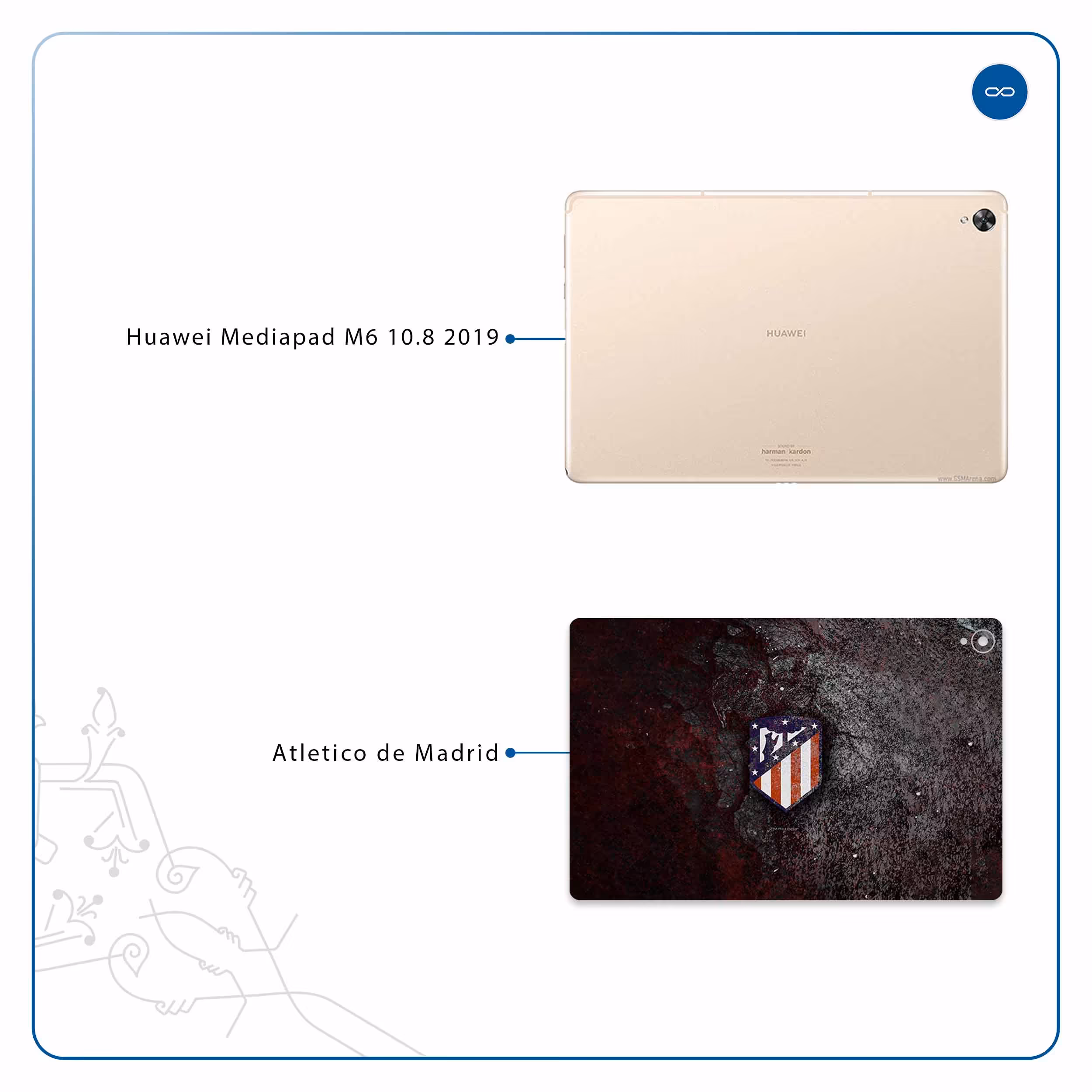برچسب پوششی ماهوت مدل Atletico de Madrid مناسب برای تبلت هوآوی Mediapad M6 10.8 2019