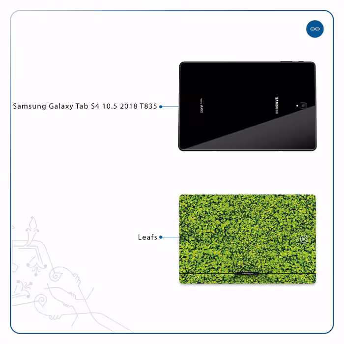 برچسب پوششی ماهوت مدل Leafs مناسب برای تبلت سامسونگ Galaxy Tab S4 10.5 2018 T835
