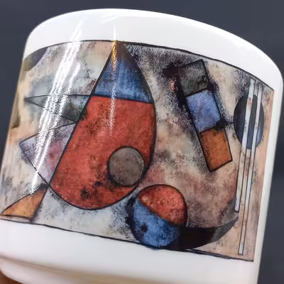 ست گلدان و زیرگلدانی سرامیکی طرح انتزاعی مدل بوهو