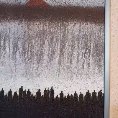 تابلو نقاشی میکس مدیا مدل انسانهای زمینی کد SHAG2