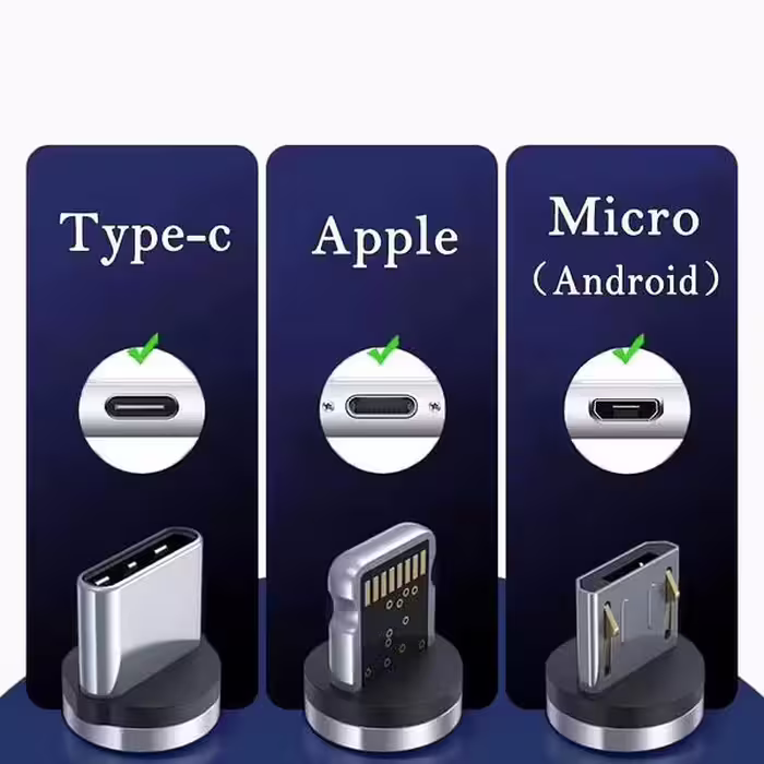 کابل تبدیل مغناطیسی USB به MicroUSB/USB-C/لایتنینگ دنمن مدل D09E طول 1 متر
