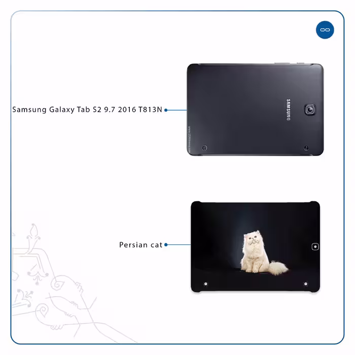 برچسب پوششی ماهوت مدل Persian cat مناسب برای تبلت سامسونگ Galaxy Tab S2 9.7 2016 T813N