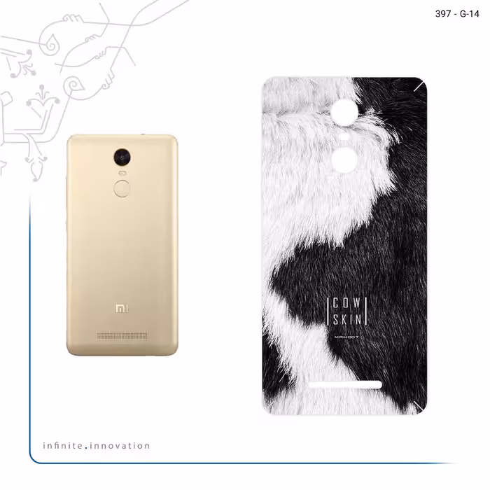 برچسب پوششی ماهوت مدل Cow Skin مناسب برای گوشی موبایل شیائومی Redmi Note 3