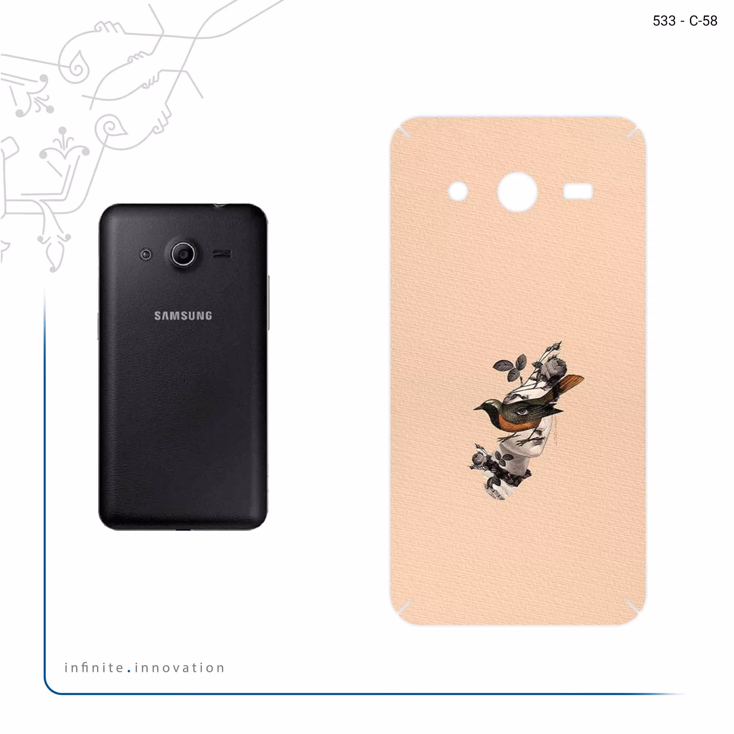 برچسب پوششی ماهوت مدل Collage of surreal Portrait of Women 2 مناسب برای گوشی موبایل سامسونگ Galaxy Core 2