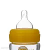 شیشه شیر نیو نی نی طرح خرس و شیر مدل دهانه عریض کد 7035 گنجایش 100 میلی لیتر
