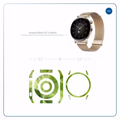 برچسب ماهوت طرح Green-Crystal-Marble مناسب برای ساعت هوشمند هوآوی Watch GT 3 42mm