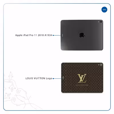 برچسب پوششی ماهوت مدل LOUIS-VUITTON-Logo مناسب برای تبلت اپل iPad Pro 11 2018 A1934