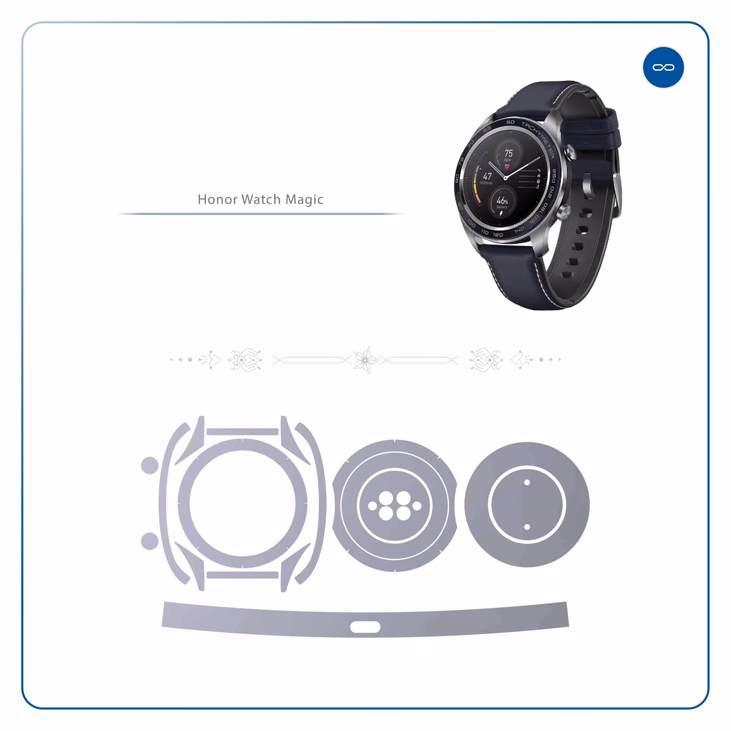 برچسب ماهوت طرح Matte Silver مناسب برای ساعت هوشمند آنر watch magic
