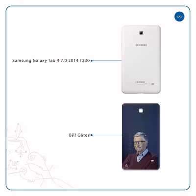 برچسب پوششی ماهوت مدل Bill Gates مناسب برای تبلت سامسونگ Galaxy Tab 4 7.0 2014 T230