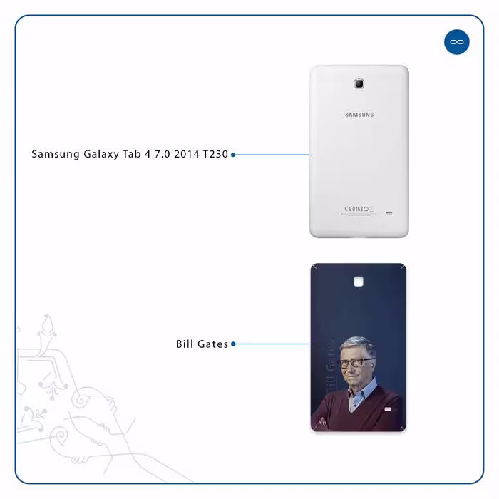 برچسب پوششی ماهوت مدل Bill Gates مناسب برای تبلت سامسونگ Galaxy Tab 4 7.0 2014 T230