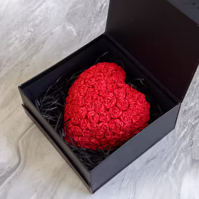 باکس گل مصنوعی مدل رز قلب