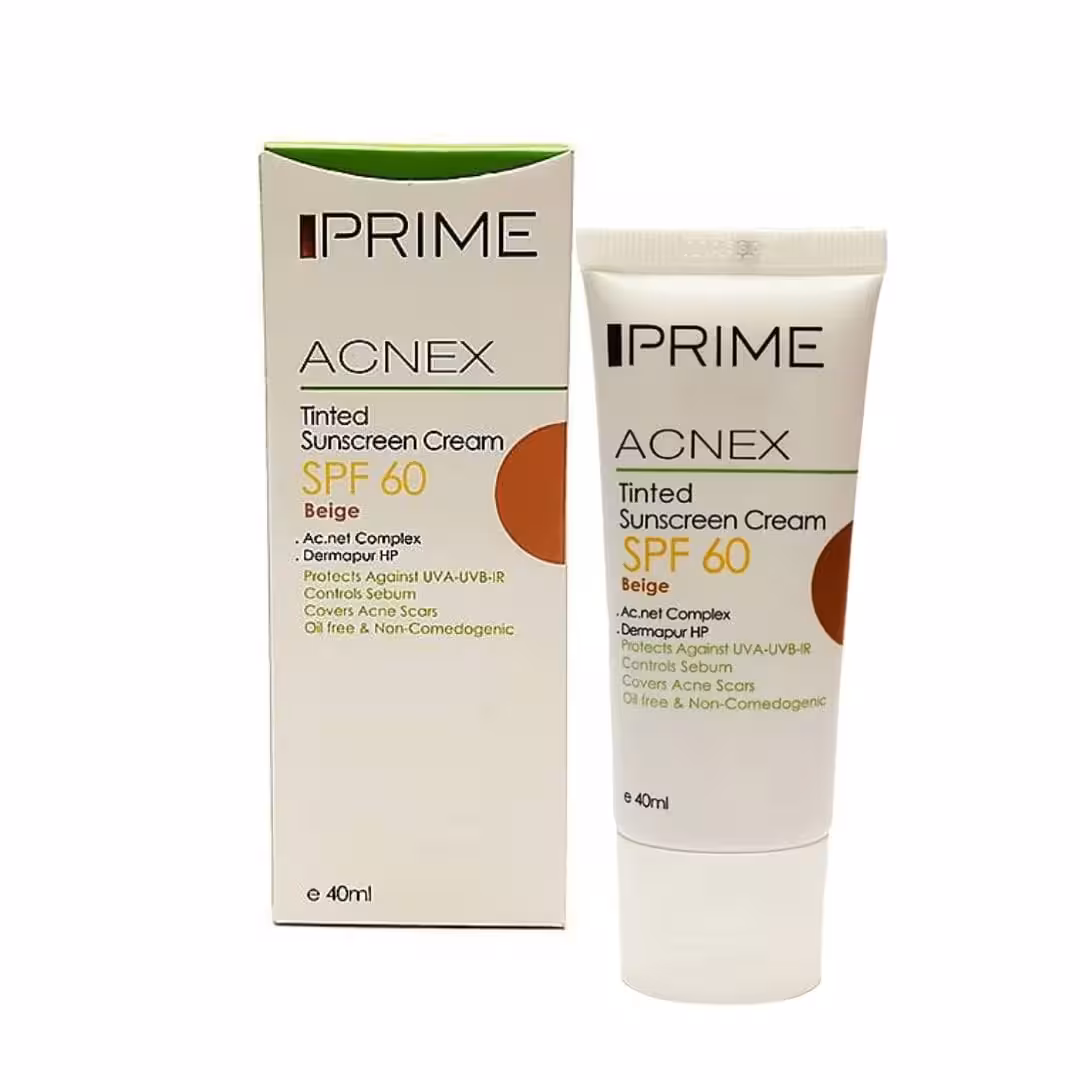 پریم کرم ضد آفتاب ACNEX رنگی مناسب پوست چرب SPF 60
