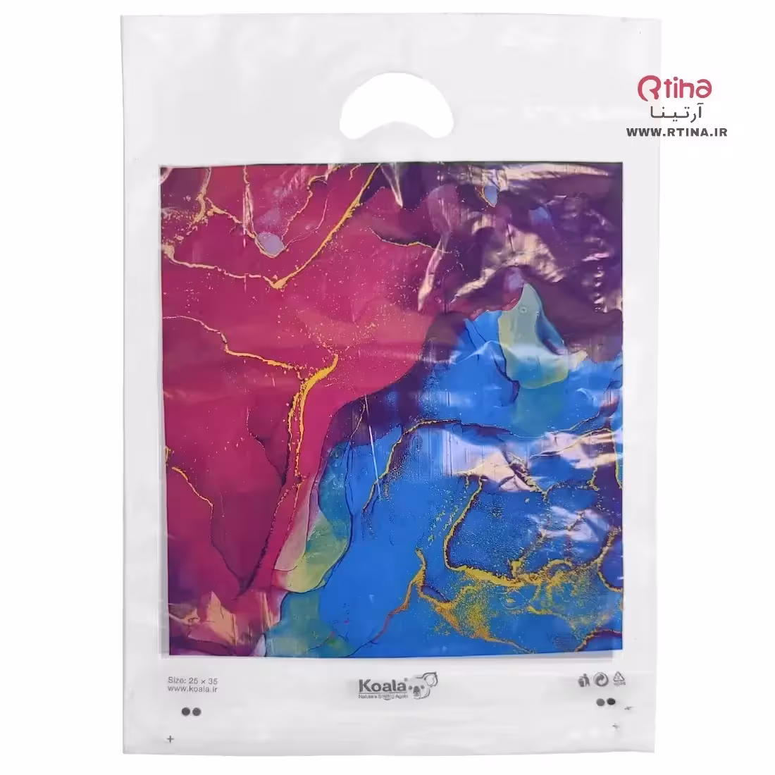 نایلون نازک دسته دار طرح آبرنگی سایز 35×25