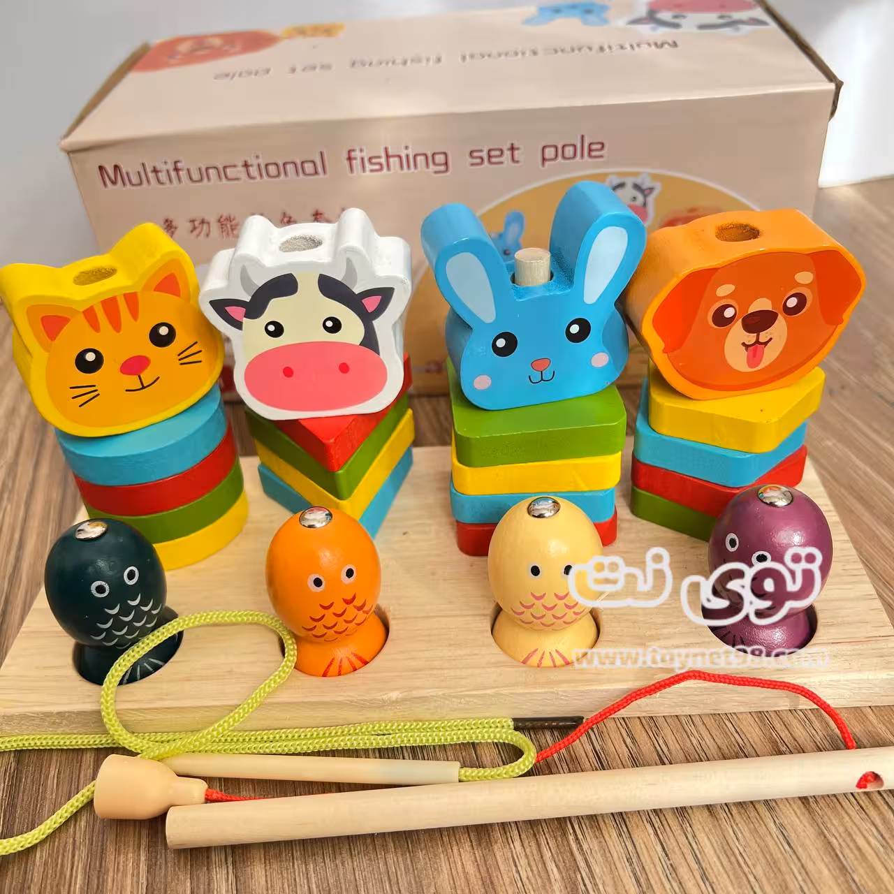 مونته سوری چوبی اشکال و حیوانات با ماهیگیری