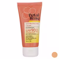 کرم ضد آفتاب پتال رز مناسب پوست چرب SPF90 بژ روشن حجم 50 میلی لیتر Sun Protector Cream For Oily Skin Tinted  SPF90 Petal Rose