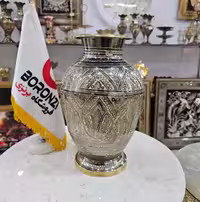 گلدان خمره اي برنز قلمزني بزرگ