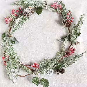 حلقه گل کریسمس برفی کد 140-5