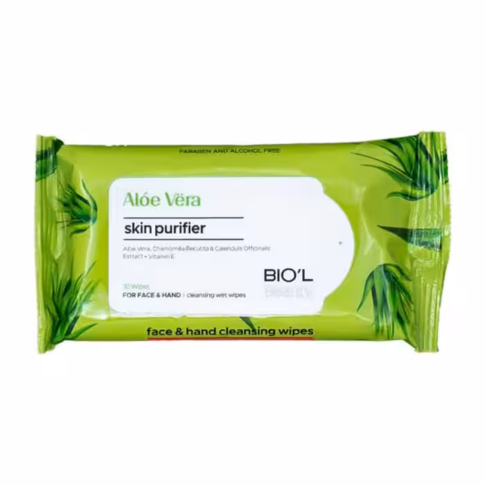 دستمال مرطوب بیول Aloe Vera مناسب انواع پوست بسته 10 عددی