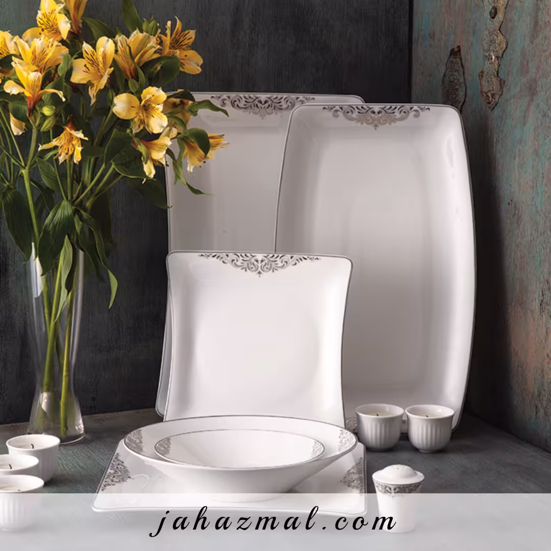سرویس چینی زرین طرح مهرگان پلاتینی 30 پارچه