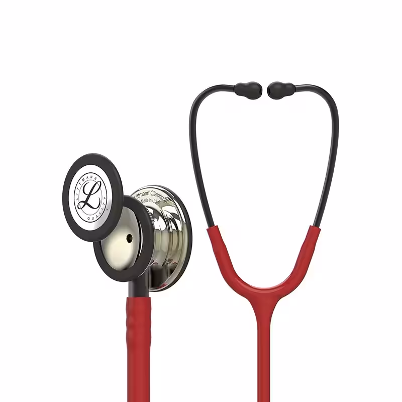 گوشی پزشکی لیتمن مدل کلاسیک 3 رنگ زرشکی شامپاینی 5864 | Littmann Classic iii 5864
