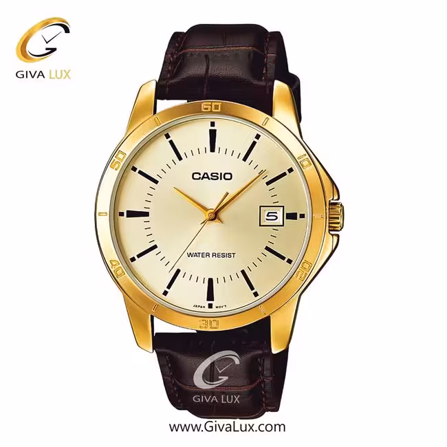 ساعت مچی اورجینال مردانه کاسیو Casio طلایی | قهوه ای| طلایی| کد رفرنس MTP-V004GL-9A