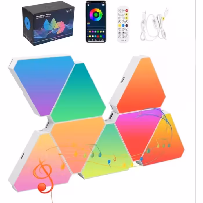 پنل LED دیواری هوشمند مثلثی مدل 8 تکه