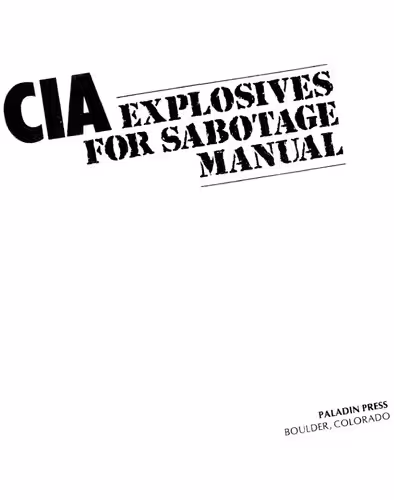 خرید و دانلود نسخه کامل کتاب Explosives for sabotage manual
