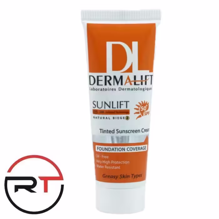 ضد آفتاب بژ طبیعی SPF50 پوست چرب درمالیفت