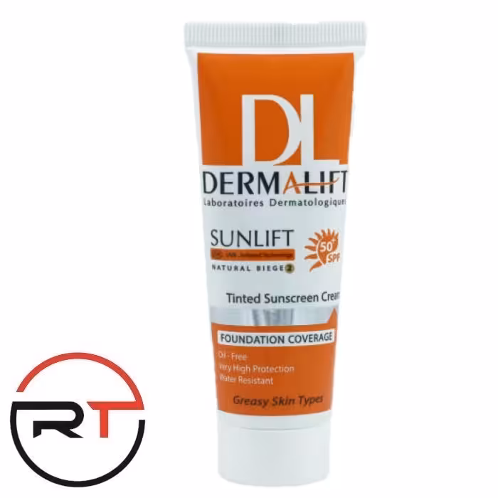 ضد آفتاب بژ طبیعی SPF50 پوست چرب درمالیفت