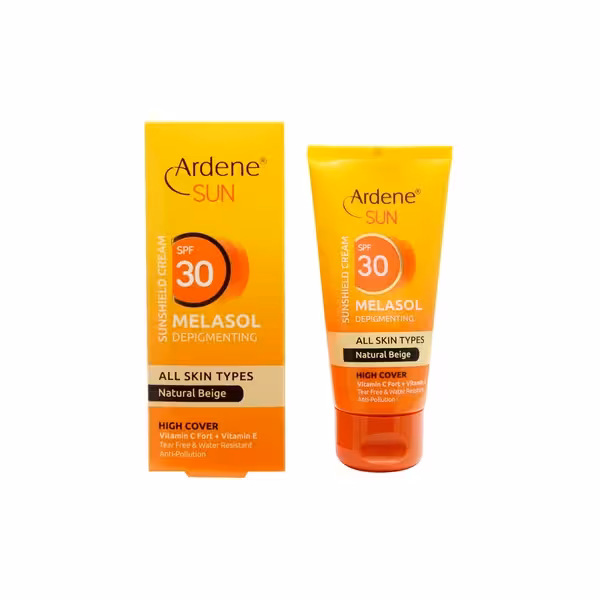 کرم ضدآفتاب 30 SPF بژ طبیعی با خاصیت ضد لک حاوی ویتامین C E ملاسول آردن سان 50 گرم Ardene Sun