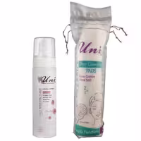 فوم شستشوی صورت یونی لد مدل 03 مناسب برای پوست چرب حجم 200 میلی لیتر به همراه پد پاک کننده آرایش یونی لد بسته 80 عددی