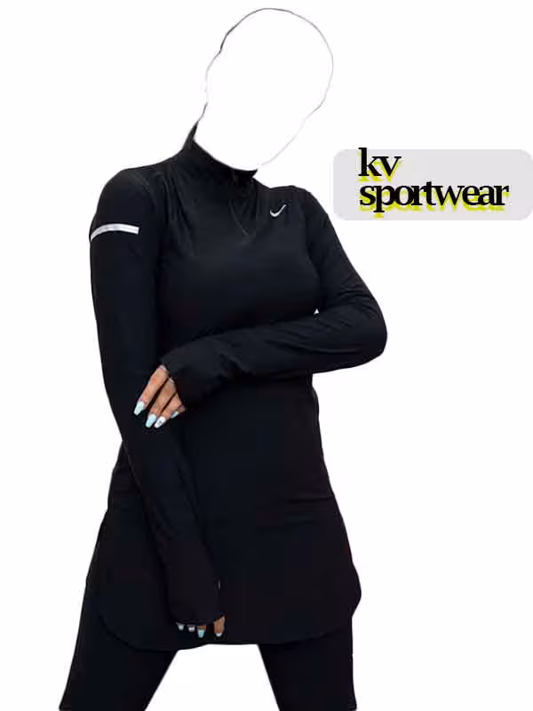 تونیک نیم زیپ فینگردار ورزشی زنانه Nike کد 006